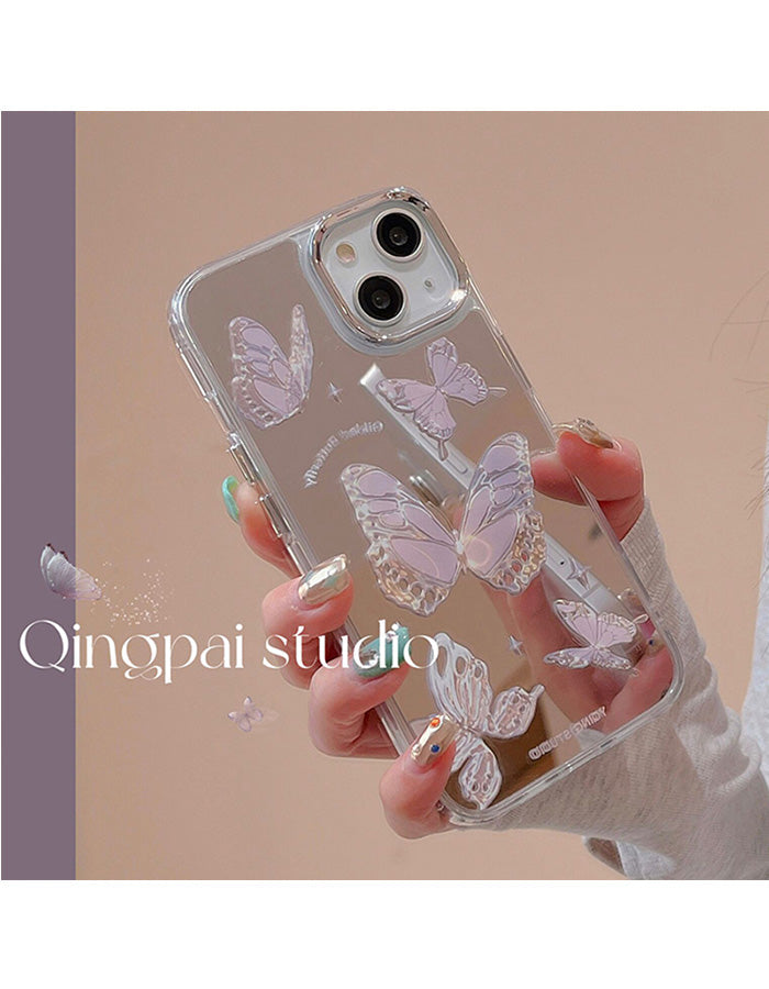 Mirrored Super Fairy Butterfly Case with Makeup Mirror