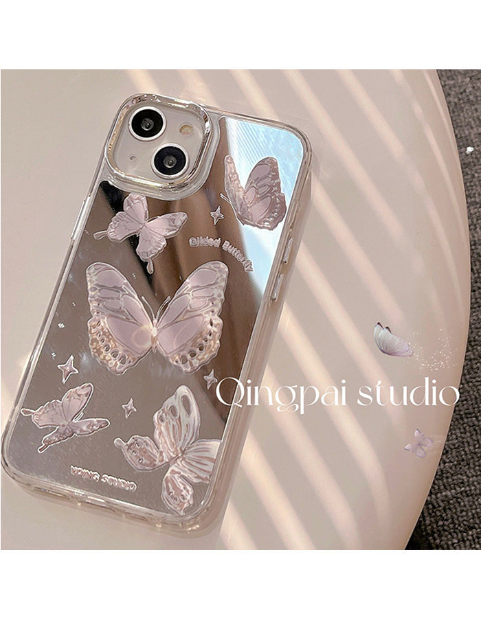 Mirrored Super Fairy Butterfly Case with Makeup Mirror