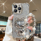 Silver Hello Kitty Mirrored Case with Bracelet Strap