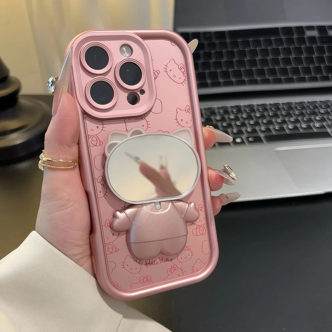 Hello Kitty Mirror Case with Foldable Stand for iPhone