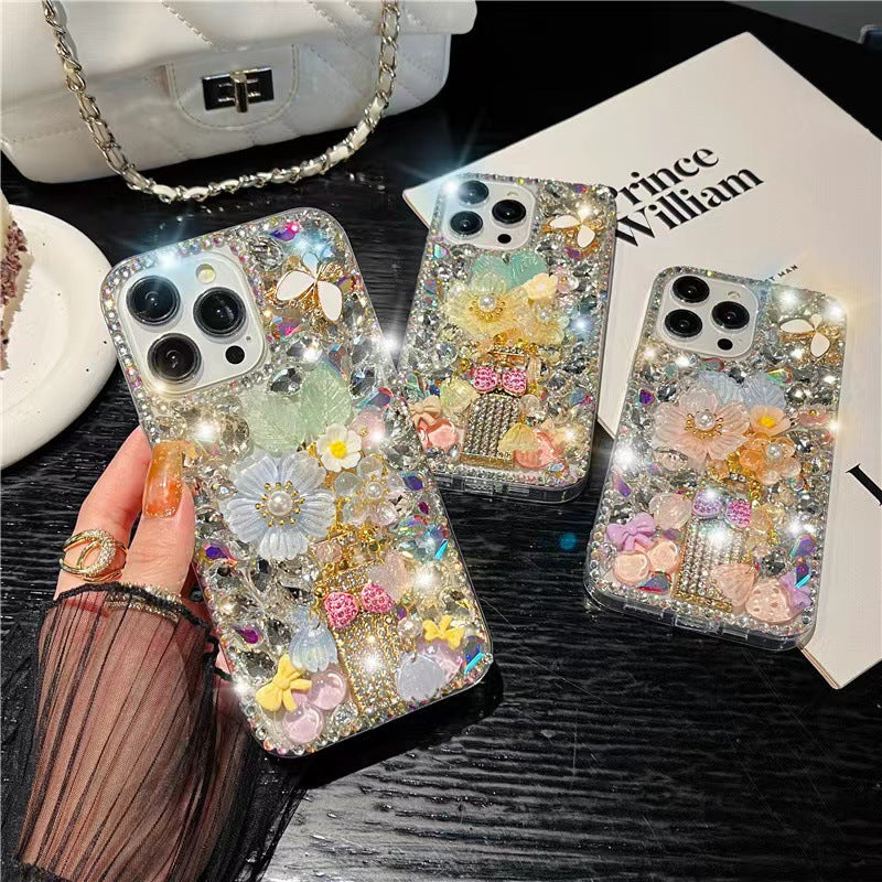 Bling Diamond Flower Case | Luxury Floral Sparkle
