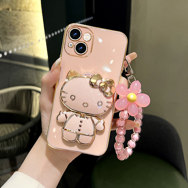Hello Kitty Phone Case with Stand & Pearl Strap – Cute & Practical Main image