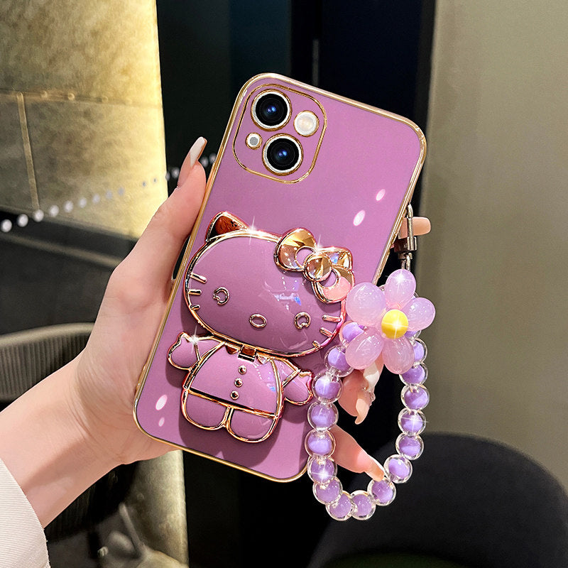 Hello Kitty Phone Case with Stand & Pearl Strap – Cute & Practical Secondary image