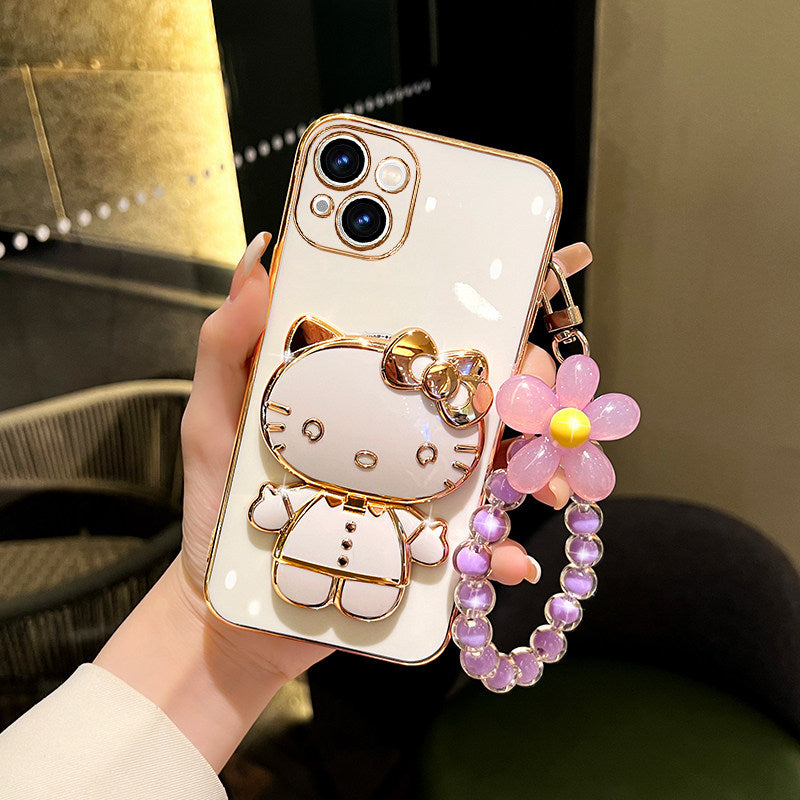 Hello Kitty Phone Case with Stand & Pearl Strap – Cute & Practical