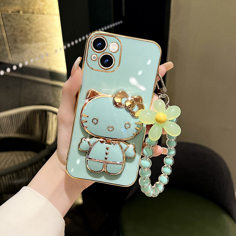 Hello Kitty Phone Case with Stand & Pearl Strap – Cute & Practical