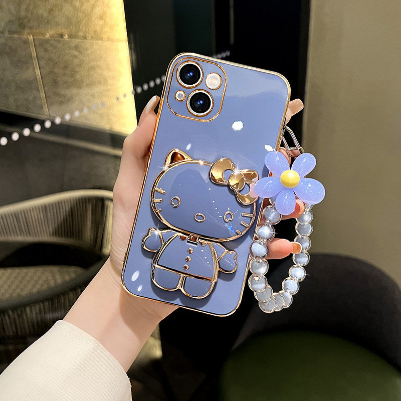 Hello Kitty Phone Case with Stand & Pearl Strap – Cute & Practical