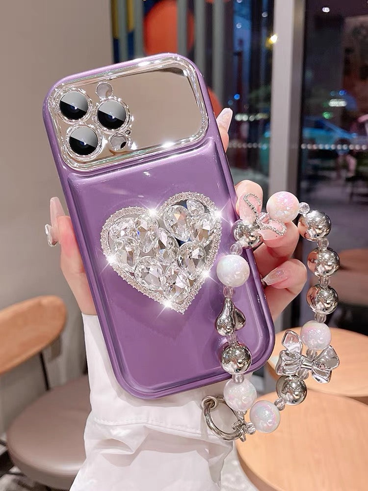 Love Rhinestone Airbag Case - Luxury Anti-Drop Protection