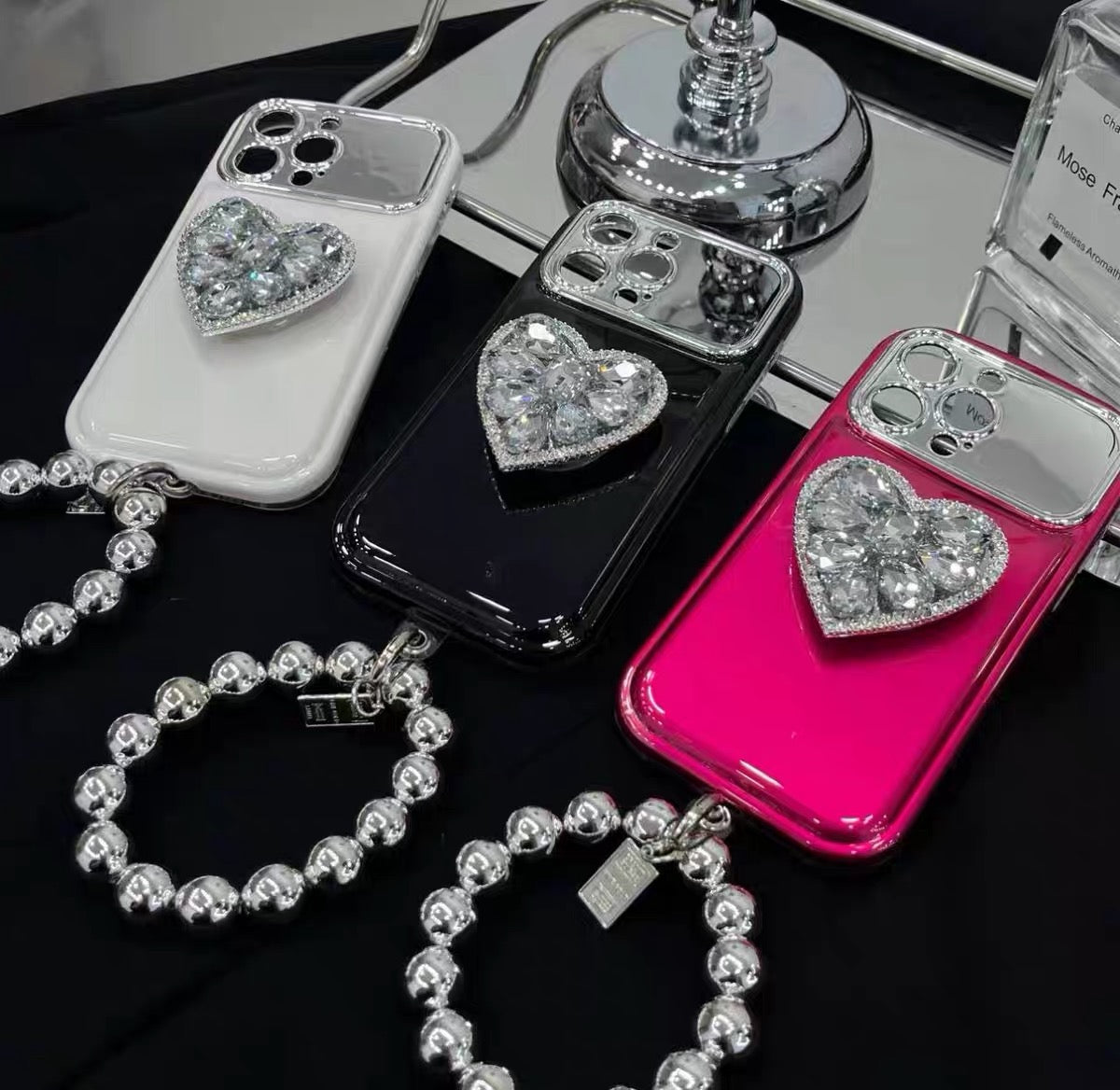 Love Rhinestone Airbag Case - Luxury Anti-Drop Protection